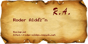 Roder Aldán névjegykártya